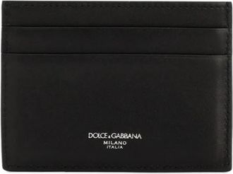 Dolce & Gabbana Geweven Kaarthouder - Heren - Portefeuilles - Zwart - ONE Size - Leer - Accessoires