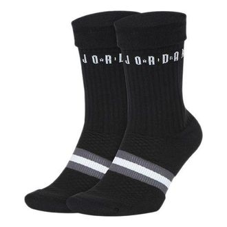 Air Jordan Unisex Legacy Crew Socks 2 Packs Black SK0025-010