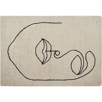 Beliani Rug BAYIR Beige 160 x 230 cm Cotton