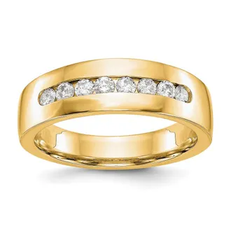 Diamond2Deal 14k Gold Lab Grown Diamond Wedding Band Ring 1/2Ct Clarity- VS Color- D-E