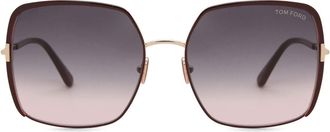 Tom Ford FT1006 RAPHAELA 69W Womens Sunglasses Burgundy Size 60