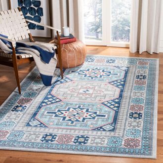 Safavieh Kazak Machine Made Area Rug, Grey / Blue Traditional Style Easy Care