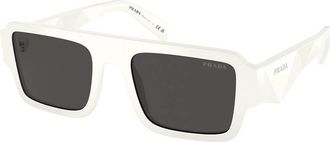 Prada Dark Grey Rectangular Mens Sunglasses PR A05S 17K08Z 53