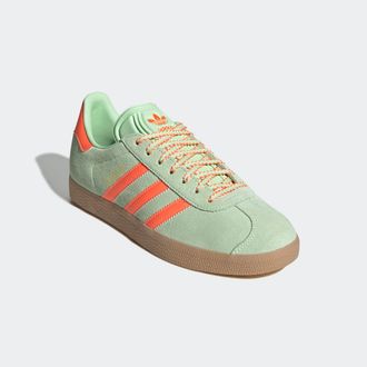 adidas Sneaker ADIDAS ORIGINALS GAZELLE, Damen, Gr. 36, gr&uuml;n (semi gr&uuml;n spark, solar orange, gum 3), Leder, Synthetik, Schuhe Sneaker