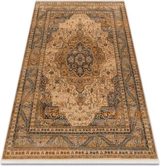 RugsX Rugsx - Carpet Wool keshan fringe, Ornament, frame oriental 8995/53565 beige / blue beige 200x290 cm