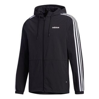 adidas neo M Essential 3-Stripes Windbreaker - Black GJ8911