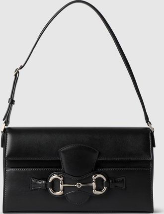 Gucci Horsebit Ristretto Medium Shoulder Bag, Black, Leather