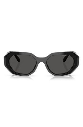 Swarovski 54mm Irregular Sunglasses in Black at Nordstrom