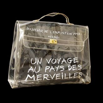 Herm&egrave;s Kelly Souvenir Bag Vinyl Clear Plastic Handbag (Pre-Owned)