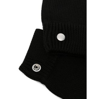 Rick Owens Virgin Wool Knitted Fingerless Gloves - Black