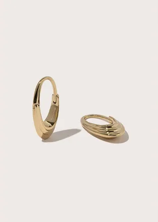 Otiumberg Roscida Ridged Hoop Earrings in Yellow Toned Gold at Nordstrom