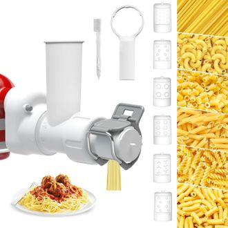 OEM Accesorio Para Hacer Pasta Compatible Con La Batidora Kitchenaid, Con 6 Moldes De Pasta Intercambiables