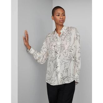 Brunello Cucinelli Off White Silk Floral Shirt, Size XL