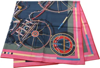 Herm&egrave;s Pre-owned Hermes Voitures En Equilibre Cashmere Silk Shawl 140 Ladies CCXUUF3284FBR5OL