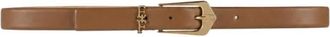 Elisabetta Franchi Leren Riem met Gouden Logo Details - Dames - Riemen - Bruin - 3XS - Leer - Accessoires