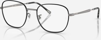 Ray-Ban Mens Rx6534 Metal Eyeglass Prescription Frames In Matte Matte Black On Matte Grey