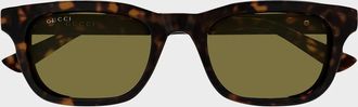 Gucci Men & apos;s Logo Plaque Nylon Rectangle Sunglasses