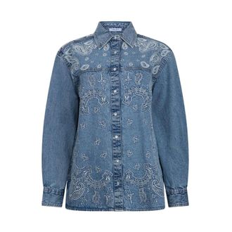 Liu Jo Denim Shirts, female, Blue, Size: XS Denim Shirt Jacket