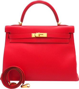 Herm&egrave;s Rouge Vif Gulliver Kelly II Retourne 32