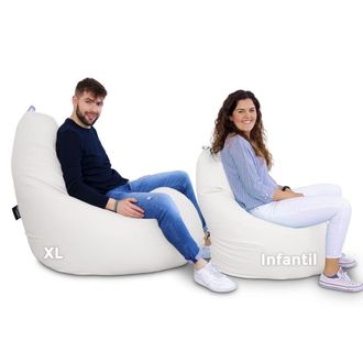 Happers Happers - Puff Pera Relax Polipiel Blanco Xl