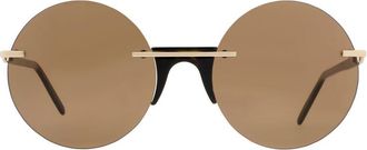 Andy Wolf Brown Metal Sunglasses