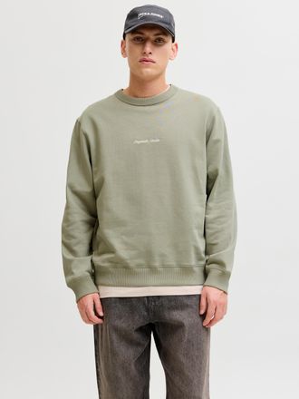 Jack & Jones Sweatshirt JACK & JONES JORNORREBRO EMB SWEAT CREW NOOS, Herren, Gr. XXL, seagrass, angeraute Sweatware, Obermaterial: 89% Baumwolle, 11% Polyester, u