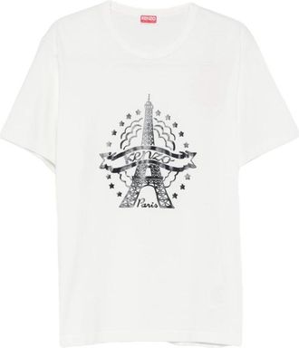 Kenzo T-shirt van katoen met ronde hals - Heren - T-shirts - Wit - XL - Katoen - Tops