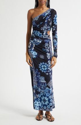 Camilla A Tiled Wonderland Cutout One-Shoulder Jersey Dress at Nordstrom, Size X-Small