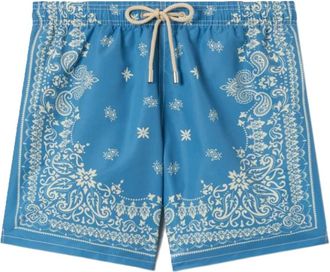 MC2 Saint Barth Badmode, Heren, Blauw, L, Polyester, Gustavia Placed Print Classic Swim