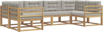vidaXL Conjunto De Sof&aacute;s De Exterior 6 Uds. Blanco Y Gris Claro Vidaxl