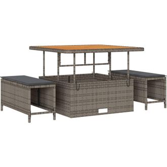 vidaXL Conjunto De Comedor De Jard&iacute;n 3 Pcs Gris Polirat&aacute;n Vidaxl