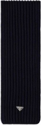 Prada Sciarpa con logo a triangolo - Blu