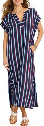 Tommy Bahama Deep Sea Stripe Caftan in Mare Navy at Nordstrom, Size Small