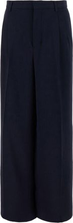 Ami Pantaloni a gamba ampia con pieghe - Blu