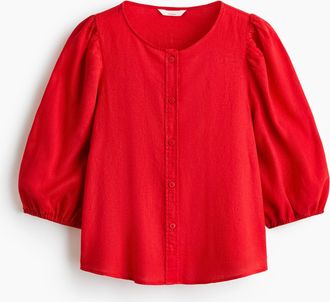 H&M Bluse aus Leinengemisch - Red