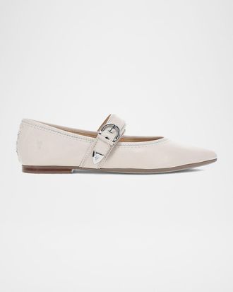 Frye Heather Leather Mary Jane Ballerina Flats