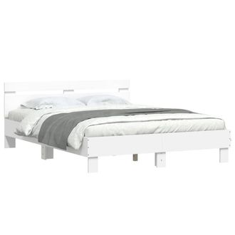 Berkfield Home Durable Bed Frame with LED without Mattress White 140x200 cm
