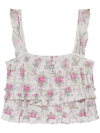 LoveShackFancy Novalee top - White