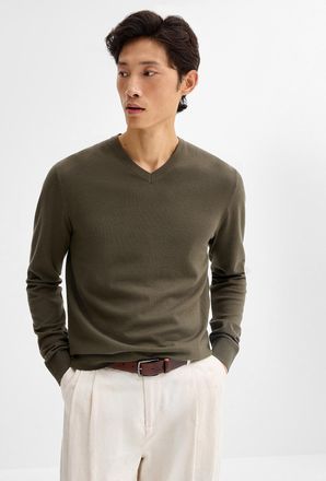 Le 31 Mens Minimalist V-neck sweater