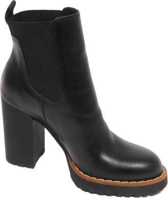 Hogan Italiaanse leren Chelsea boots - Dames - Laarzen met Hak - Zwart - 35 EU - Leer - Schoenen