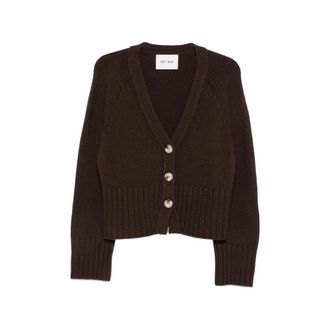 Soft Goat Ribbed-knit V-neck Cardigan