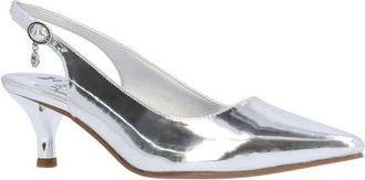 J. Reneé Ferryanne Pointed Toe Slingback Pump in Silver at Nordstrom, Size 10.5