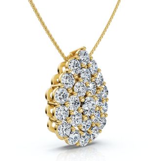 Pompeii3 2Ct Diamond Pear Shape Pave Pendant 14k Gold Necklace Lab Grown