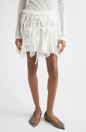 J.W.Anderson Curtain Lace Miniskirt in White at Nordstrom, Size 10 Us