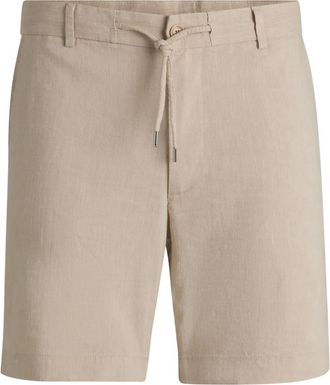 BOSS drawstring chino shorts - men - Linen/Flax/Viscose/Polyester/Elastane/Polyester/Cotton - 56 - Neutrals