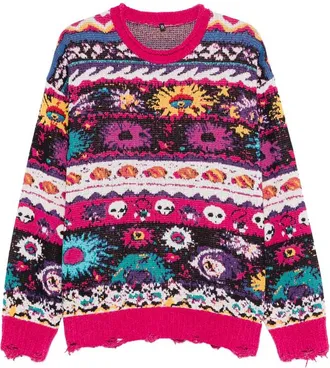 R13 Floral Distressed Sweater