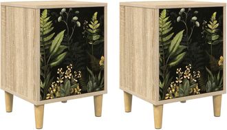 vidaXL Mesa De Noche Rhenen 2 Uds. Roble Sonoma 36 X 33 X 50 Cm Vidaxl