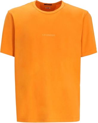 C.P. Company T-shirt in cotone con logo - Arancione