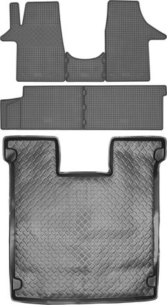 OEM Juego De Alfombrillas De Goma Para Volkswagen Caravelle T5 Van Del 2003 + Alfombrilla Para El Maletero