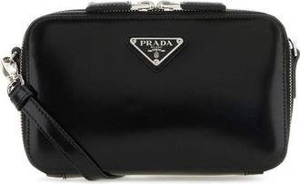 Prada Black Leather Brique Crossbody Bag